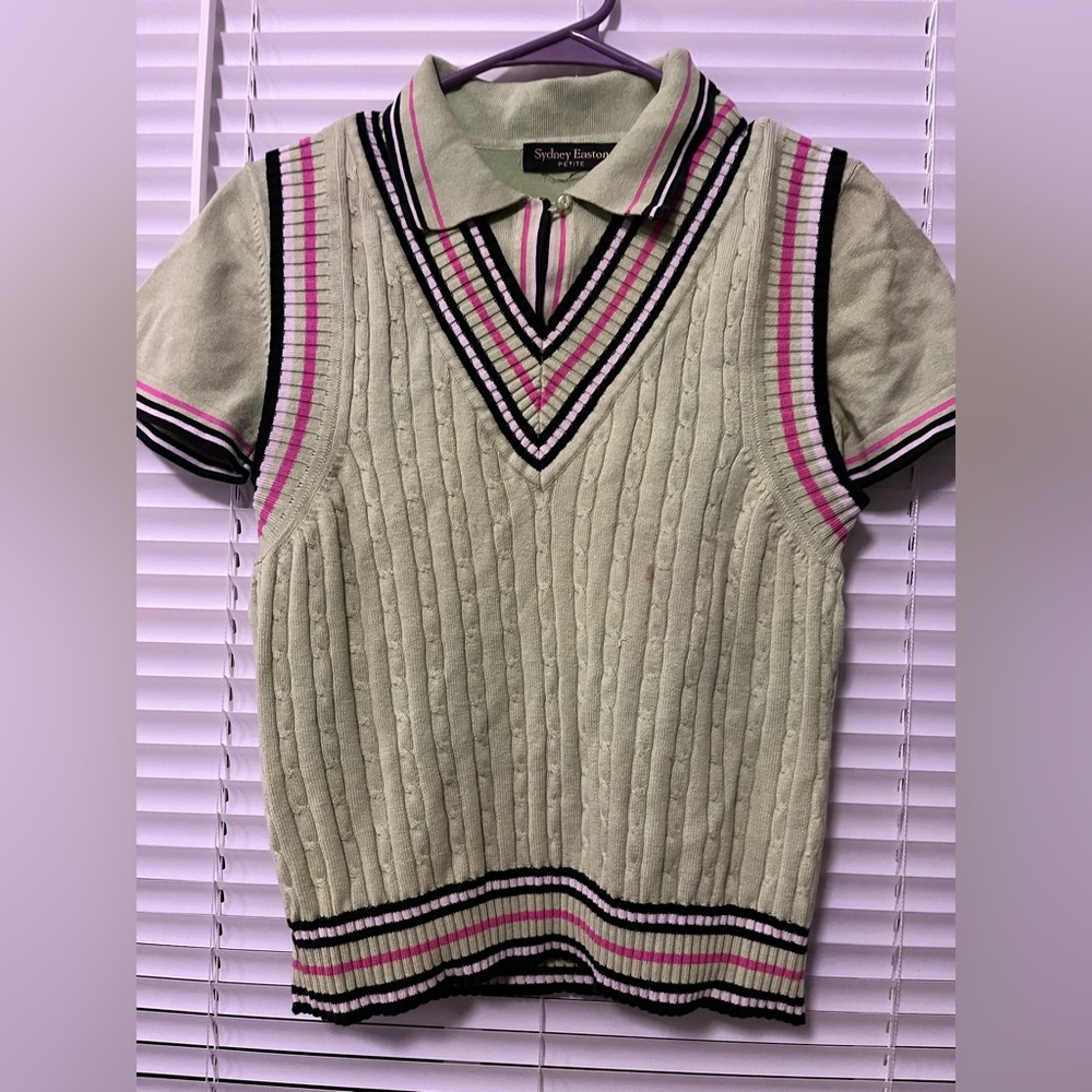 2 peice vest set with matching shirt